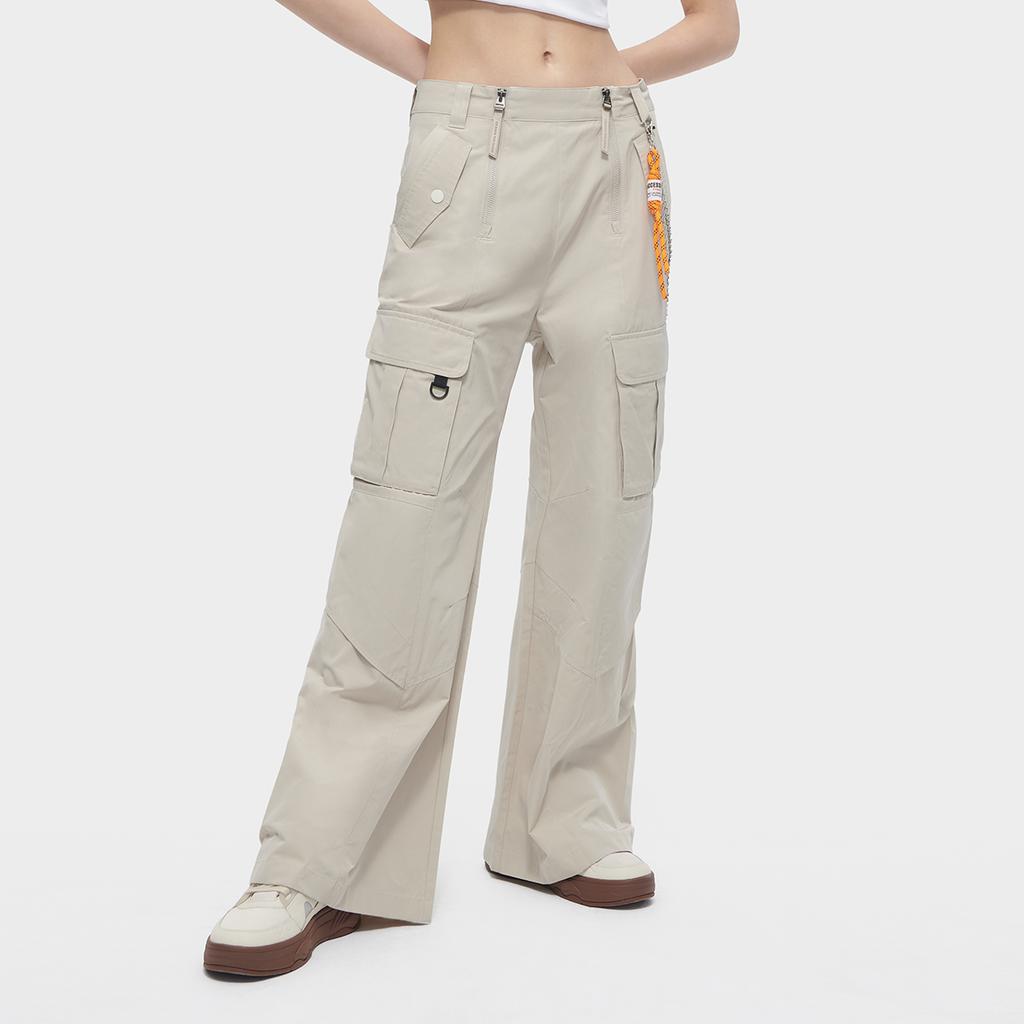 Fila Fusion Inline Loose Fit Multi-Pocket Woven Trousers Casual Pants Women bottoms Feather-Gray T11W421804FGY