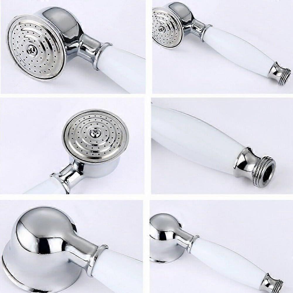 Duschkopf Ersatz, Handbrause Weiß Keramik Wassersparend Duschdüse Zubehör Premium Vintage Abnehmbar Badezimmer Dusche