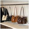 High-End Women's Large Capacity Textured Crossbody Drawstring Shoulder Bag for Casual Outdoor Use