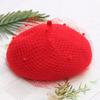 Sweet Mesh Veil Beret Cap Elegant Women Lady French Style Solid Color Beanie Hat