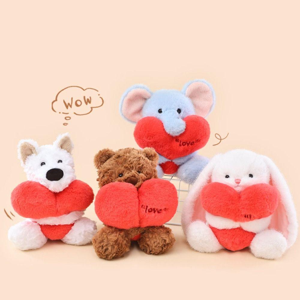 Interactive Heart Beart Stuffed Animal Doll Fluffy West Highland Dog Doll  Decoration Gifts