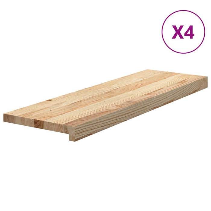 VidaXL Stair Treads 4 Pcs Untreated 80x25x2cm Solid Oak Wood 3282894
