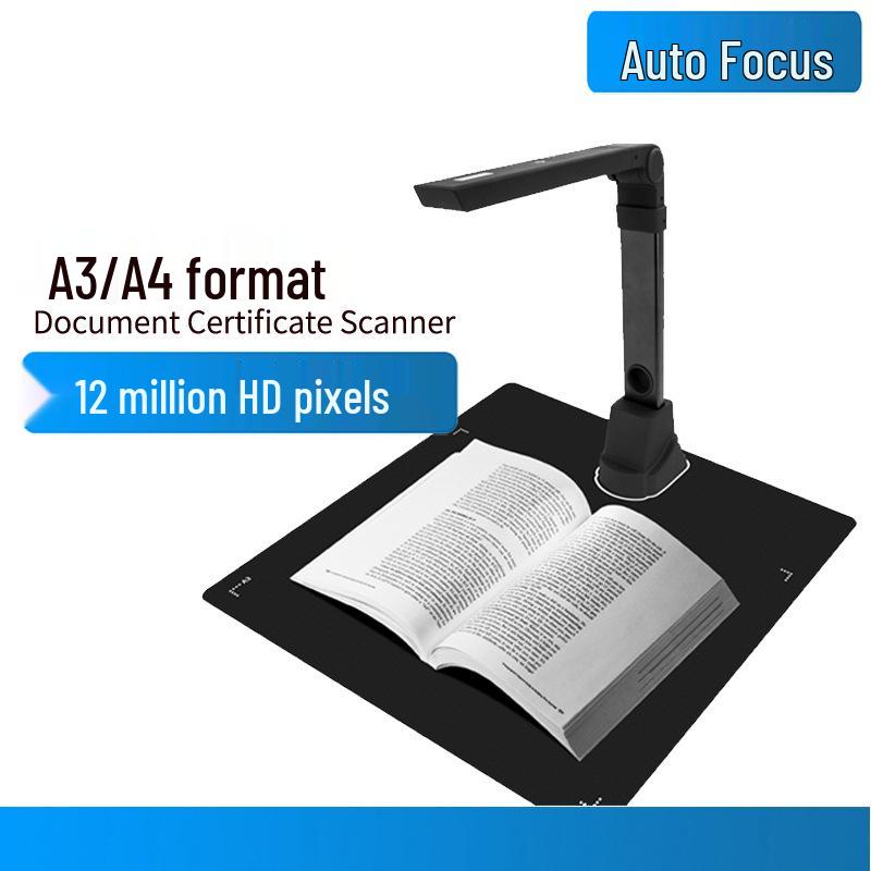 A3 High-Speed 16MP Scanner for A4 Documents, IDs, Photos, and Books with Teaching Stand