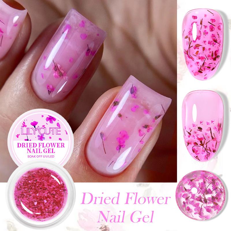 LILY'CUTE Fairy Sparkle Dried Flower Gel Nail Polish
