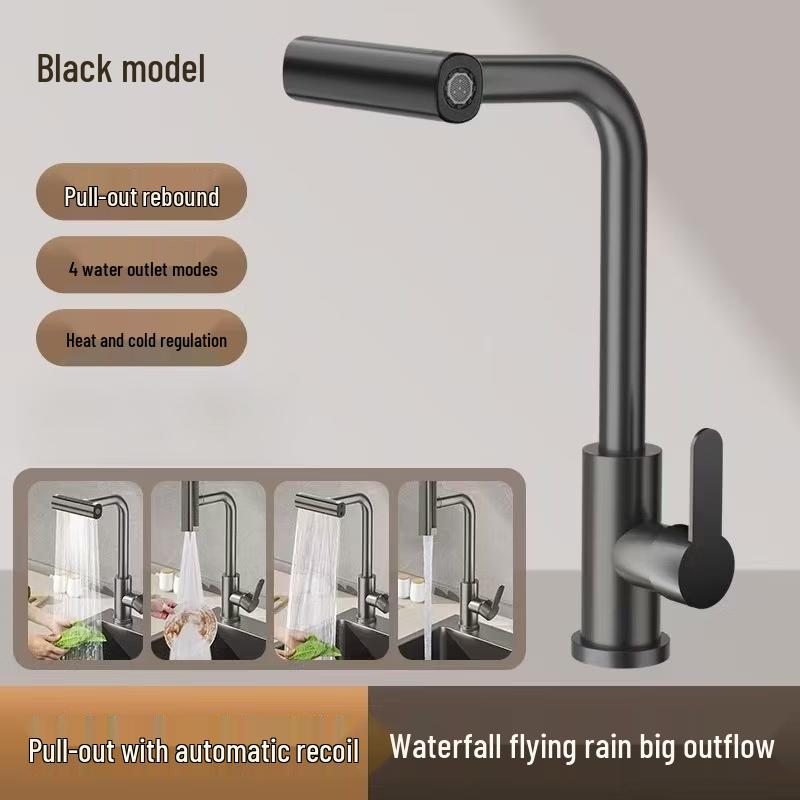 TLXT Kitchen Rotating Pull-out Waterfall Faucet