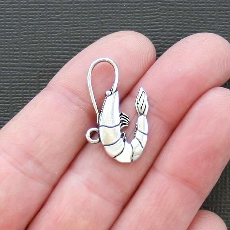 50pcs Cute Lobster Pendant Antique Silver Charm Marine Style Shrimp Pendant for DIY Handmade Earrings Necklace.