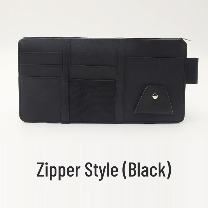 Multifunctionele Auto Zonneklep Organizer: Kaarthouder & Brilclip
