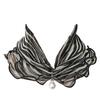 Women Faux Pearl Ruffled Square Scarf Fashion Multi-use Lace Hair Band Gift