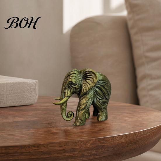 One-piece Molded Elephant 3D Printed Figurine, One-Piece Molding, Cute Simulated Industrial Style Art Model, Desktop Ornament for Home, Bookshelf