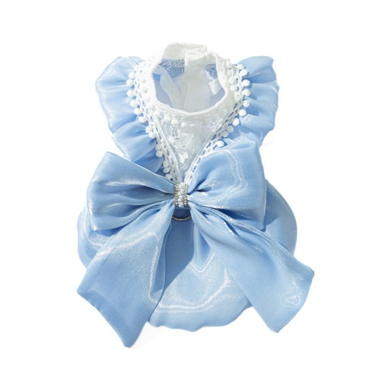 New Spring and Summer Dog Clothes Small Dog Bichon Teddy Bow Skirt Thin Princess Skirt Pet Clothes