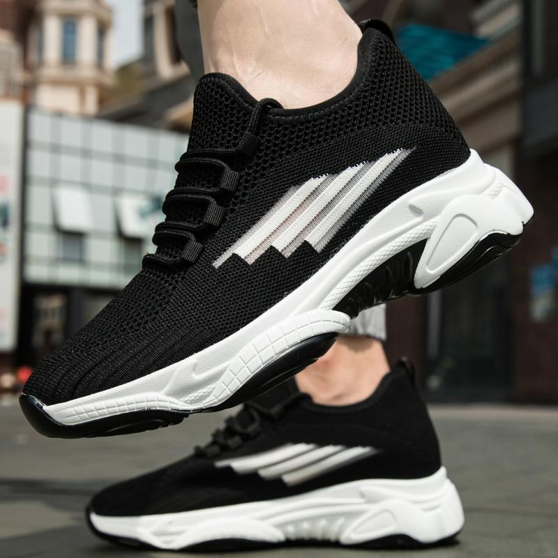 Fashion Trendy Minimalist Men's Sports Leisure Shoes Height Increasing Thick Soled Men's Outdoor Hiking Shoes Breathable Mesh Shoes