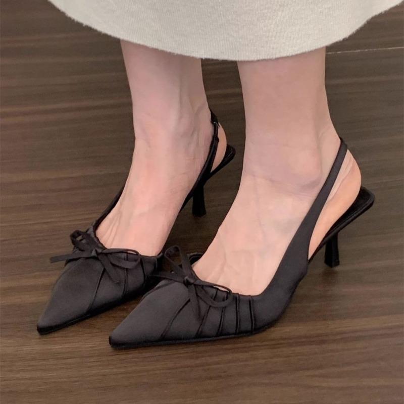 Women's Pointed Tip Leopard High Heels Trend Elegant Womens Heeled Sandal Temperament Stiletto High Heels Baotou Sandalias Mujer