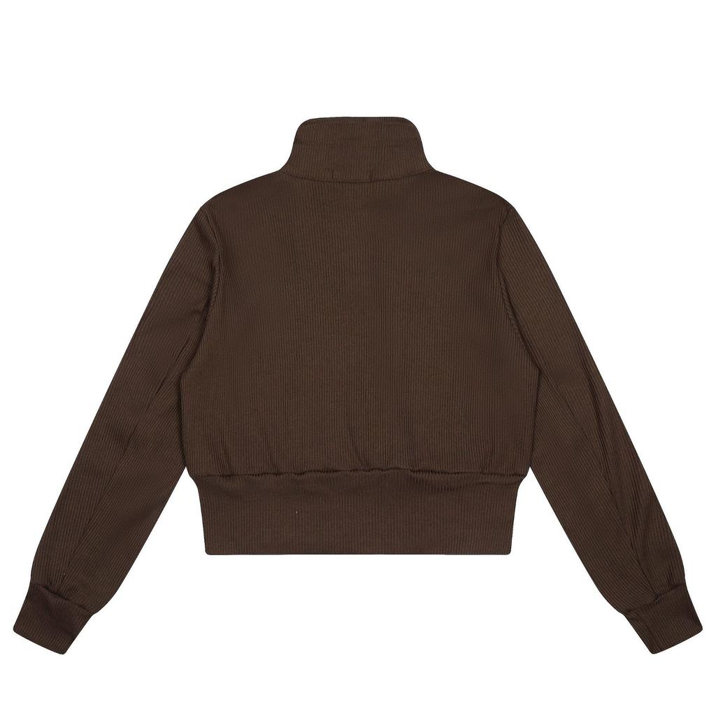 Fashionable Y2k Collar Jacket Women's Zipper Open Cardigan Top