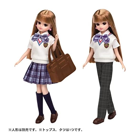 TAKARA TOMY Licca-chan Dress LW-08 Licca-chan School Uniform Outfit Set, Dress-up, Pretend Play, Toy