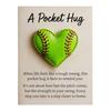 Golf Pocket Hug with Card Heart-Shaped Softball Golf Ball Pocket Hug Token Encouragement Keepsake Gift for Softball Lovers Golfers Sports Enthusiasts