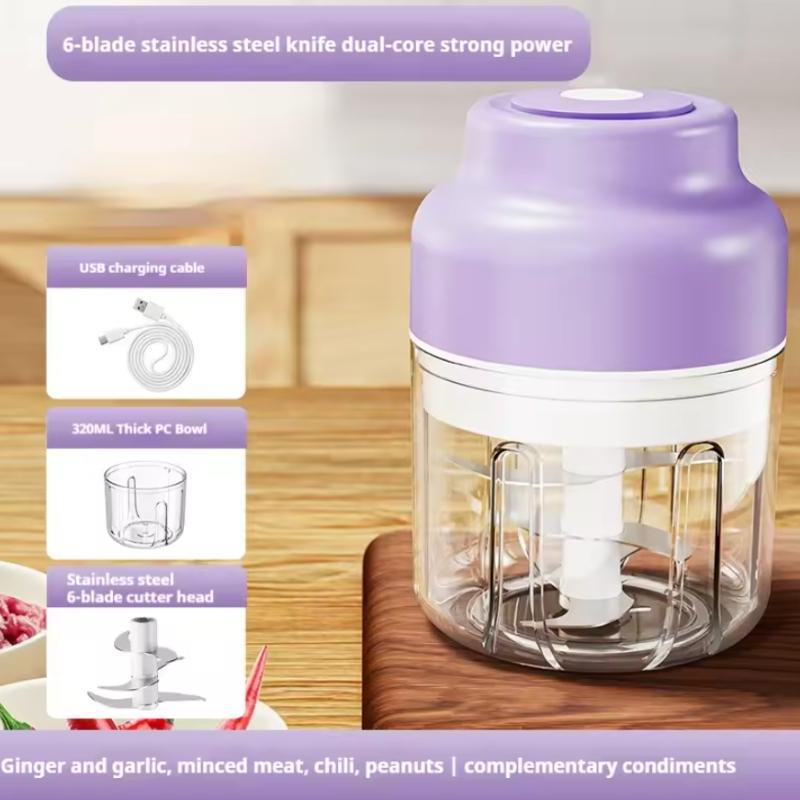 Elektrischer Knoblauchschneider GemüseSchneider Fleischwolf Küche Kinderhilfe Mixer Küchenmaschine Mini Küchenwerkzeuge 250ml/320ml