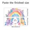 Fun-L056 Watercolor Rainbow Flower Leaves Children's Bedroom Home Background Wall Beautification Wall Sticker