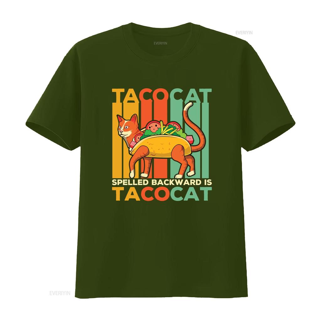 Retro Vintage Lustige Taco Katze Cartoon Druck Lässiges T-Shirt Vintage Bequem Herren Weiches Oberteil Für Den Alltag