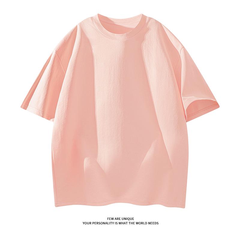 

Douyin Dewu Pure Cotton Plain T-shirt - Available in White and Multiple Colors, Model X7080. 3XL рожевий