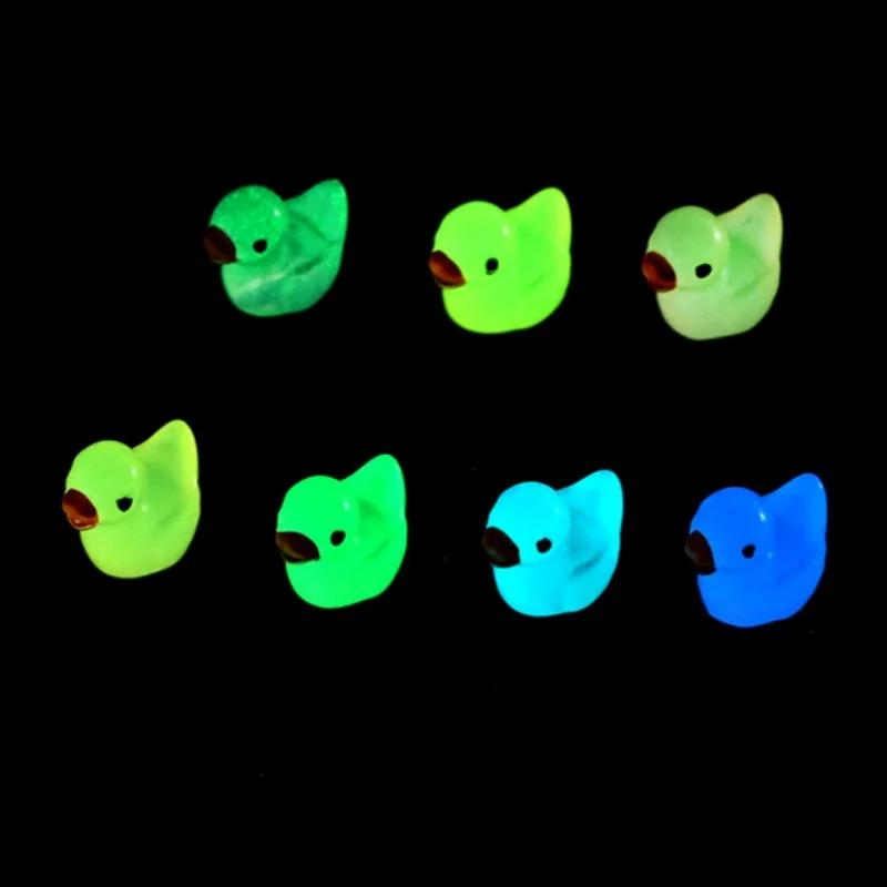 5pcs Yellow Duck Ornament Miniature Figures Tiny Duck Resin Handicraft Micro Landscape Decoration