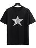 Star Print, Round Crew Neck Short Sleeve, Simple Style Tee Fashion Regular