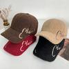 Embroidery letters lamb wool baseball cap children autumn and winter wide brim show face small warm versatile cap men