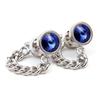 Men's Luxury Crystal Inlaid Gold and Silver Chain Cufflinks