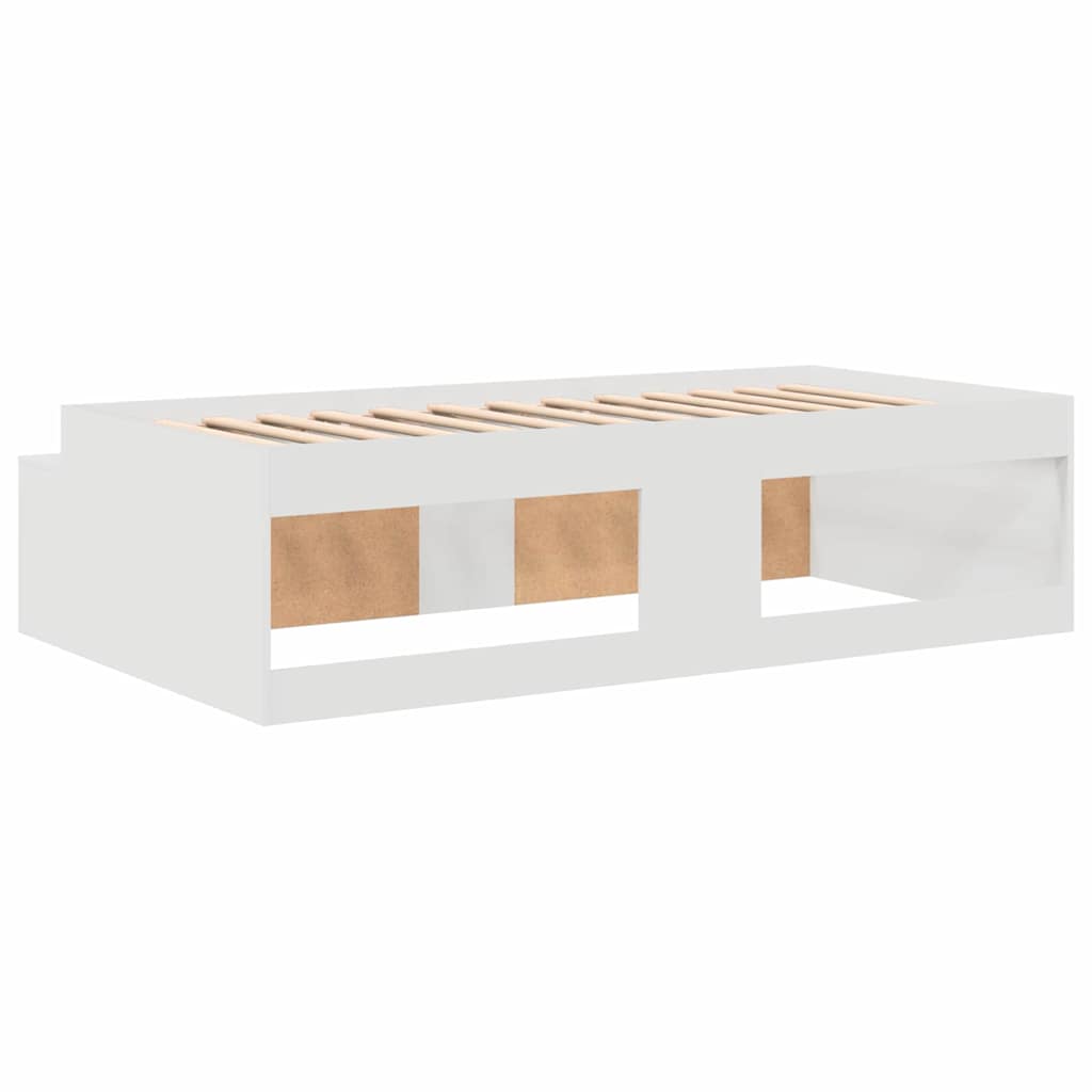 Bed Frame with Drawers White 90 x 200 cm Particleboard