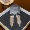 925 Silver Needle Tassel Pearl Earrings: High-End Celebrity Design for Women