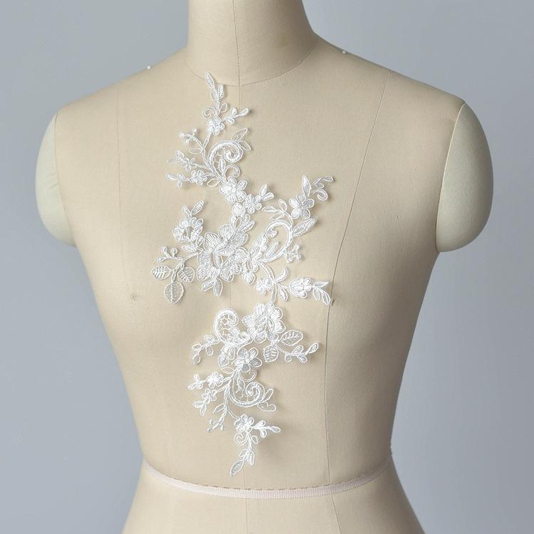 Multi-Color Embroidered Lace Accessories, Wedding Dress Decoration Pair Of Flowers, Handmade Diy Material Clothing Decoration Sticker Flowers