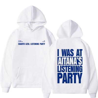 Aitana Curto Azul Listening Party Grafik-Hoodies für Damen und Herren, Oversized-Freizeit-Trainingsanzug, Winter-Fleece-Pullover