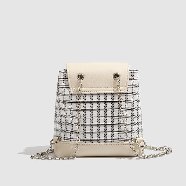 Special-Interest Design Y2g Chain Backpack Female 2025 New Preppy Style Plaid Fashion Casual All-Match Small Bag