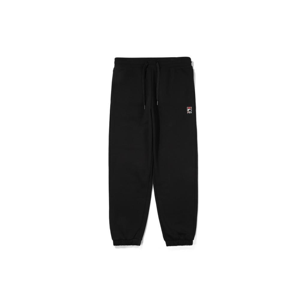 FILA Knitted Sweatpants Unisex Black Moderate Cuffed Pants FS2FPE4101X-BLK