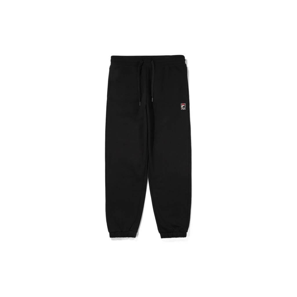 FILA Knitted Sweatpants Unisex Black Moderate Cuffed Pants FS2FPE4101X-BLK 080