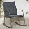 VidaXL Garden Rocking Chair with Gray Cushions Woven Resin, Garden Chair, Outdoor Seat, Chair 369020