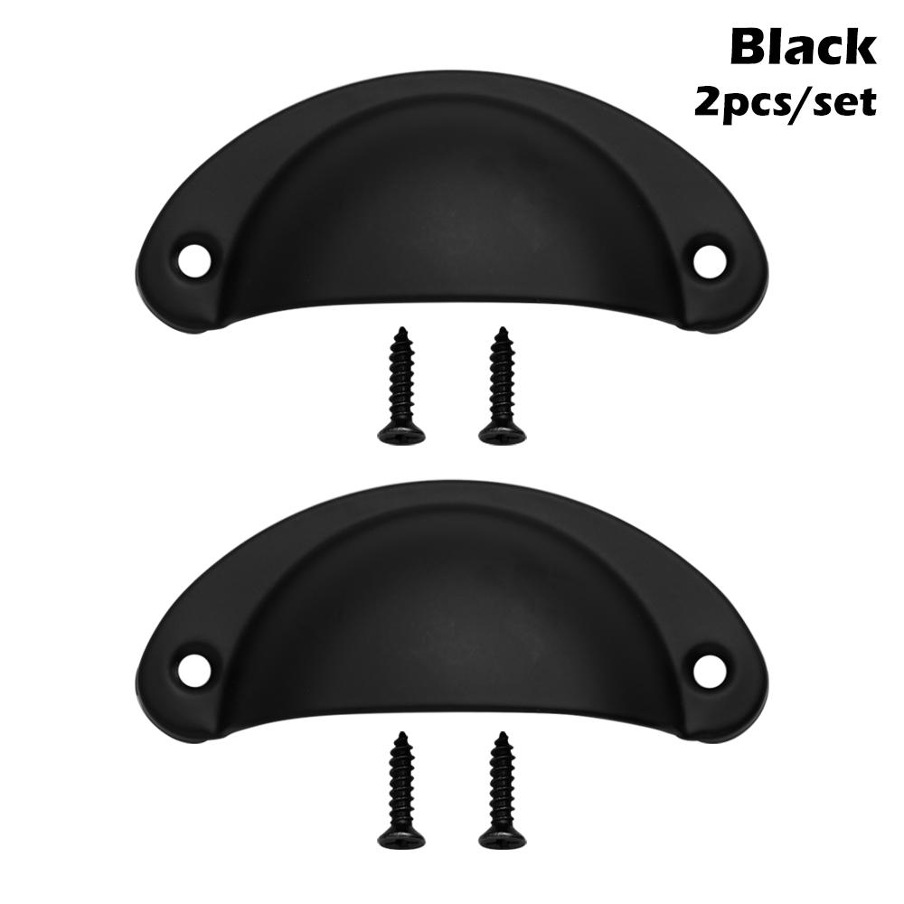 2PCS Antique Brass Shell Pull Handles Retro Iron Wardrobe Door 98MM Furniture Hardware Fittings Kitchen Drawer Knobs Cabinet