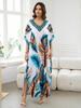 European-American Cotton Tie-Dye Beach Dress: Loose Robe & Bikini Cover-Up