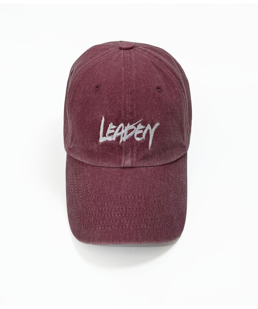LEADEN Vintage Washed Calligraphy Ball Cap [Pink]