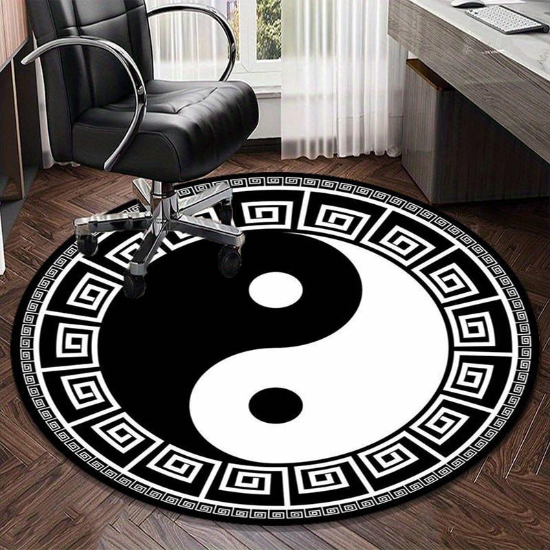 Yin-yang Mandala Design round carpet Chair cushion Round Entryway Rug, Soft Round Rugs for Living Room, Bedroom, Circle Carpet decor gifts