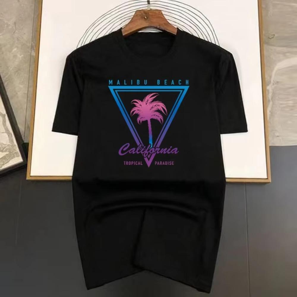 CALIFORNIA PARADISUL SURFINGULUI LOS ANGELES Bumbac Mânecă Scurtă Tricouri Stradale pentru Bărbați Tricouri Largi Oversized Respirabile Moi