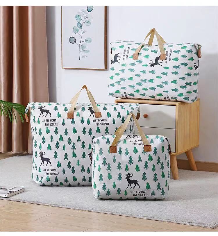 Cotton Quilt Storage Bag With Handles For Dorm Room Organization
