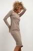 Simple sweatshirt dress T377 light beige