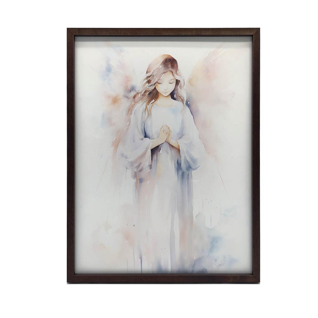 Anielska Delikatność W Pastelach Anielska Delikatność W Pastelach, 30X40 Cm, Rama Drewniana Ciemny Brąz, Papier Matowy 230 Gsm
