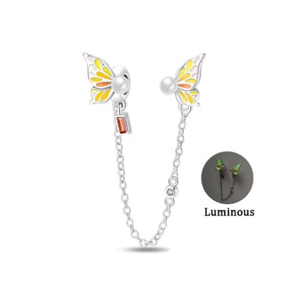 European Copper Original Rose Leaf Safety Chain Charm Beads Diy Gift Fit Original Pand Bracelet For Women