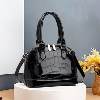 Sac à main personnalisé à motif pierre, Tendance et atmosphérique, Sac bandoulière en cuir brillant, Sac pour femme