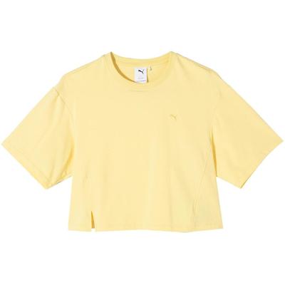 Own The Spotlight Loose Breathable Pullover Round Neck Short Crop Dopamine Short Sleeve T-Shirt Women T-Shirts Yellow 628226-95