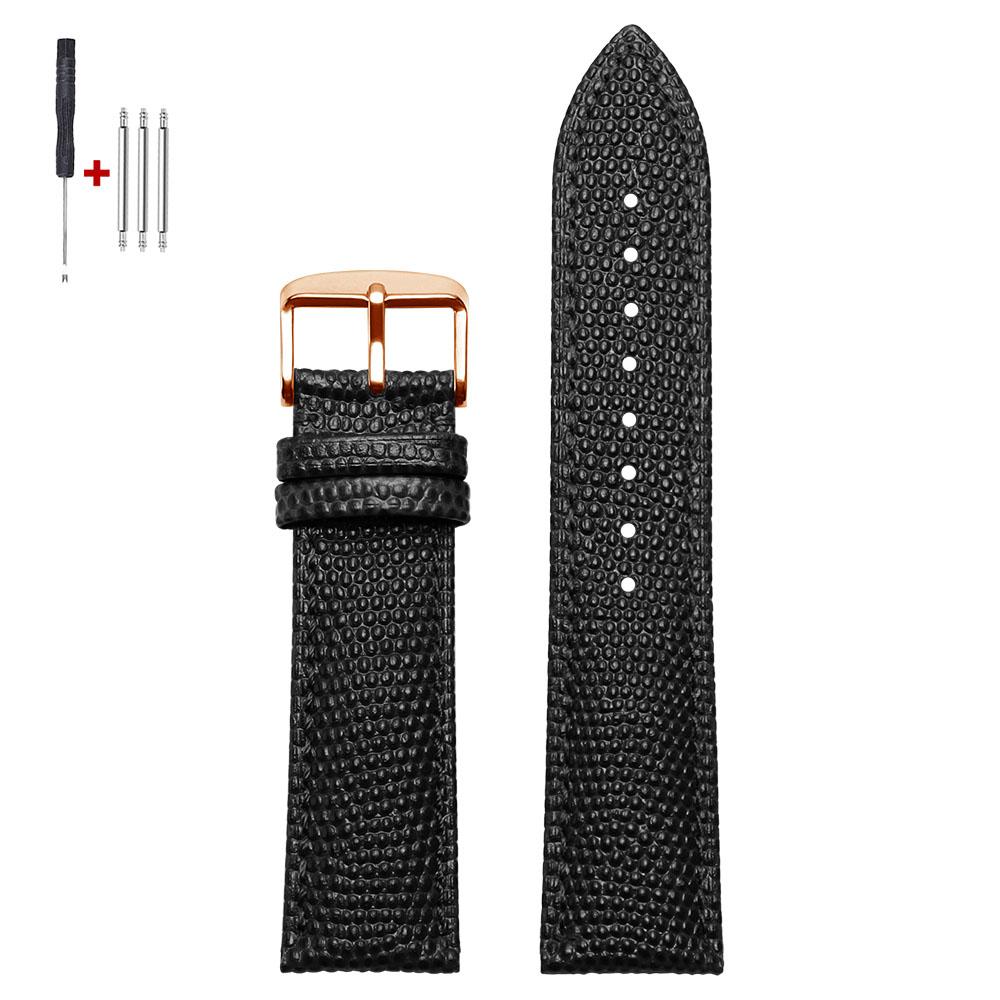Vintage Lizard-pattern Leather Watch Band 14mm 15mm 16mm 18mm 19mm 20mm 21mm 22mm Universal Business Men Women Wristwatch Straps