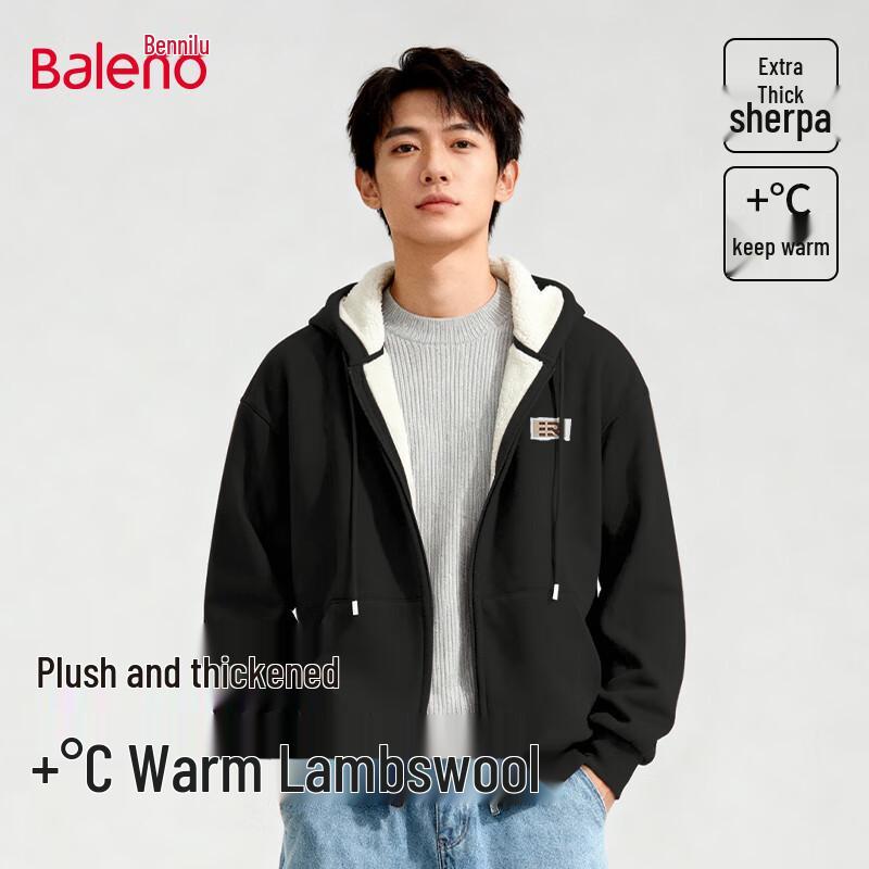 Baleno Men s Thickened Hooded Zip-Up Sweatshirt M