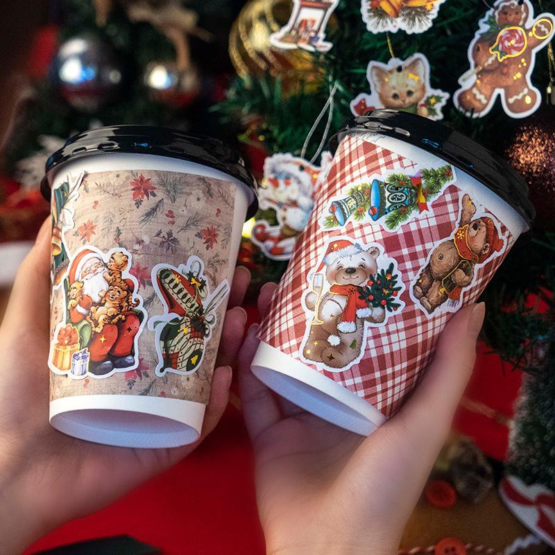 Christmas Ornaments Decorative Stickers Set(30 PCS) Scrapbook Stickers for Christmas Party Decorations Planners,Scrapbooking