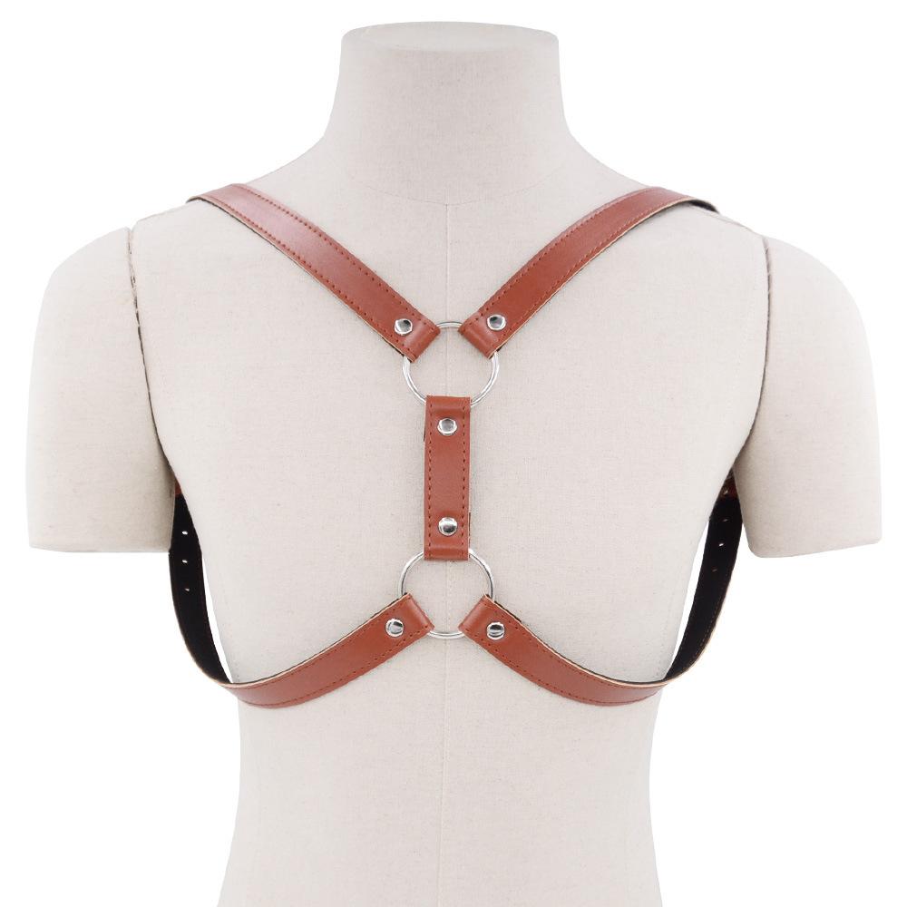 Men's PU Leather Clothes for Binding Wear Sex Clothing Nightclub Stage Performance Props Adult Sex Product